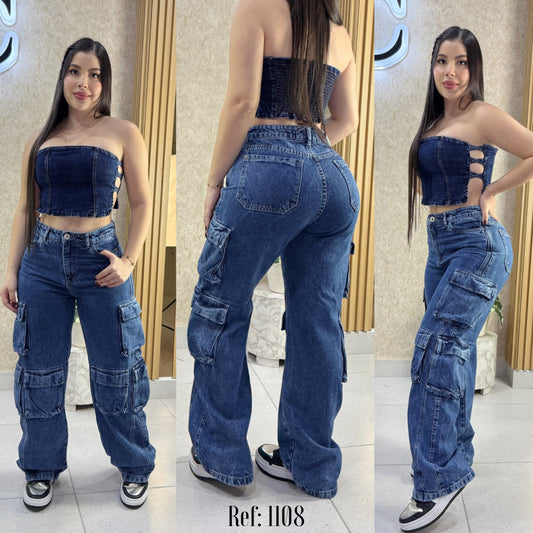 CARGO DENIM RIGIDO REF: 1108